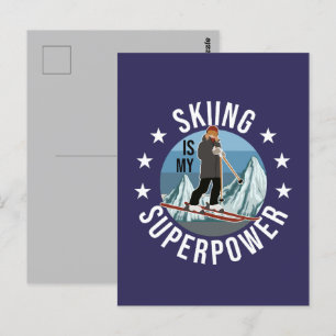 Carte Postale Le Ski Est Ma Superpuissance