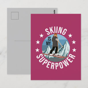 Carte Postale Le Ski Est Ma Superpuissance