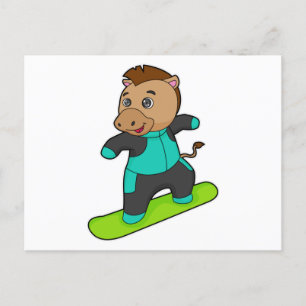 Carte Postale Le snowboarder de Horse