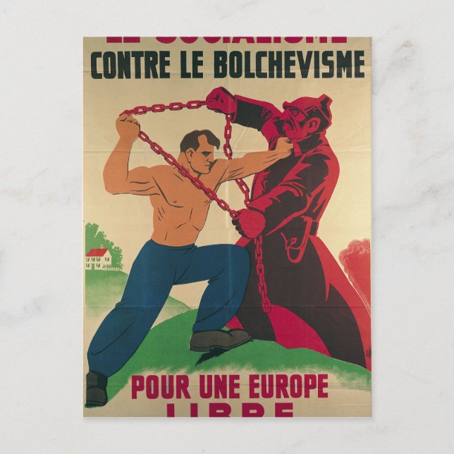Carte Postale Le socialisme contre le bolchevisme pour la libert (Devant)