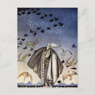 Carte Postale Le soldat sifflé et une horde d'oiseaux sont venus