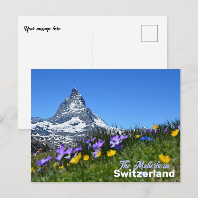 Carte Postale Le Souvenir de voyage Matterhorn Suisse (Devant / Derrière)