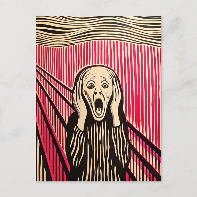 Carte Postale Le style d'illusion d'optique Scream MUNCH BAUHAUS (Devant)