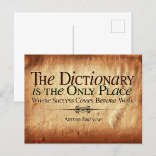 Carte Postale Le Succès Arrive Avant Le Travail