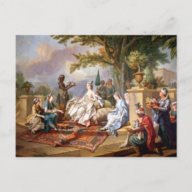 Carte Postale Le Sultana servi par ses Eunuchs (Devant)