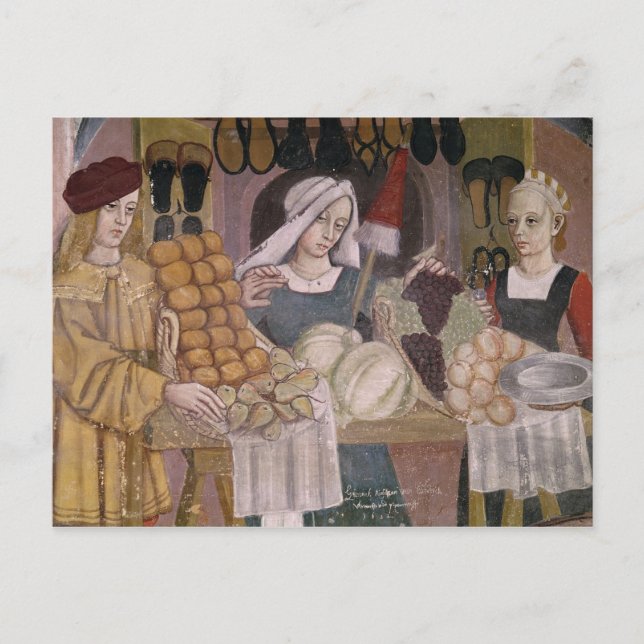 Carte Postale Le support des vendeurs de fruit (Devant)