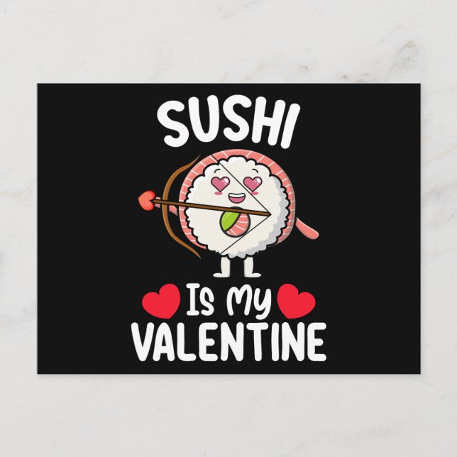 Carte Postale Le Sushi Est Ma Saint Valentin Drôle Nourriture Ja (Devant)