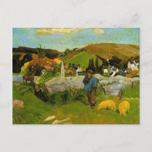 Carte Postale Le Swineherd, Bretagne par Paul Gauguin
