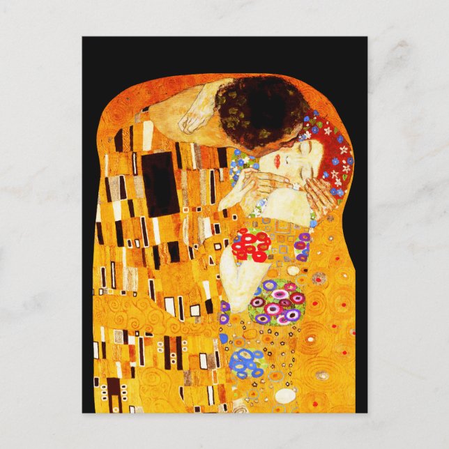 Carte Postale Le tableau Kiss de Gustav Klimt (Devant)