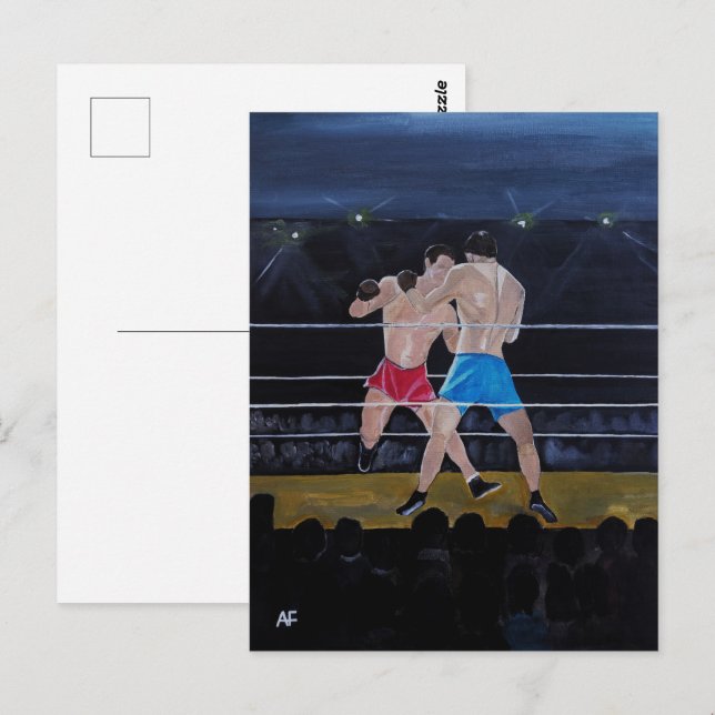 Carte Postale Le tableau Les Boxeurs d'Alfred Fox (Devant / Derrière)