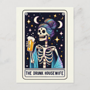 Carte Postale Le Tarot de la Ménagère Ivre Humour Sarcastique Sq