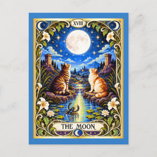 Carte Postale Le Tarot du Chat de Lune - Intuition et Mystère