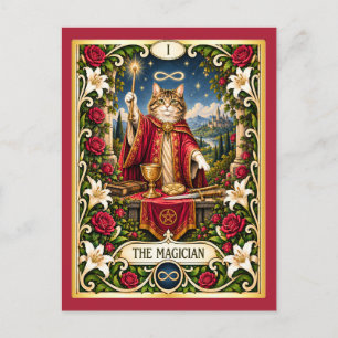 Carte Postale Le Tarot du Chat Magicien - Puissance et Potentiel