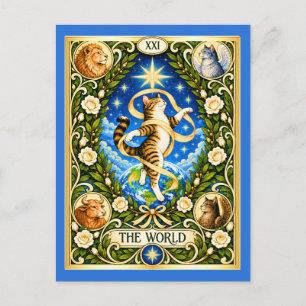 Carte Postale Le Tarot du Chat Monde - Achèvement et Totalité