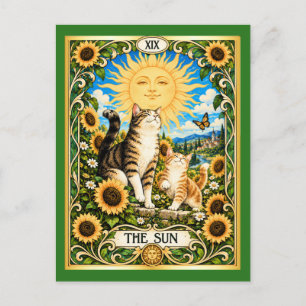 Carte Postale Le Tarot du Chat Soleil - Joie et Abondance