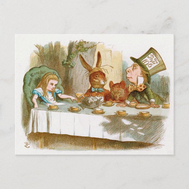 Carte Postale Le Tea Party de Mad Hatter (Devant)
