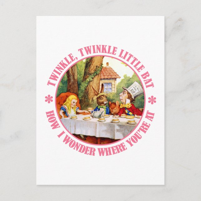 Carte Postale Le Tea Party de Mad Hatter Considérant (Devant)