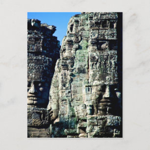 Carte Postale Le temple Bayon à Angkor Cambodge deux visages