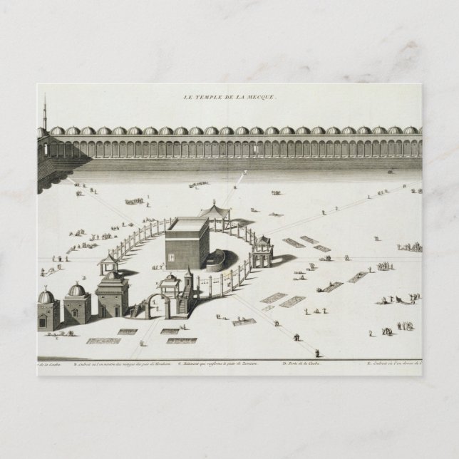 Carte Postale Le temple de Mecque (gravure) (Devant)