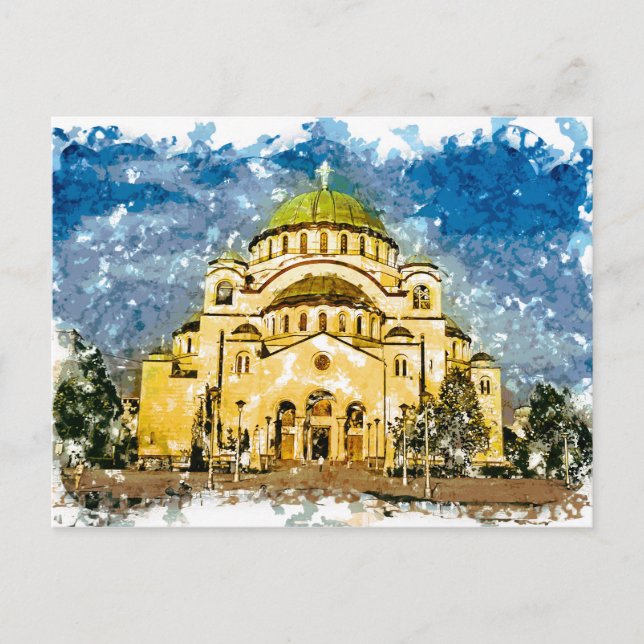 Carte Postale Le temple de Saint Sava Belgrade Srbija (Devant)