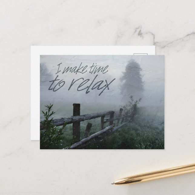 Carte Postale "Le temps de se détendre" Motivation Affirmation (Devant/Arrière en situation)