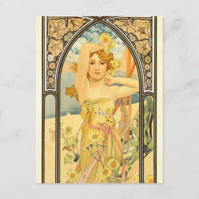 Carte Postale Le temps du jour, Luminosité du jour par Mucha (Devant)