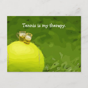 Carte Postale Le tennis est ma thérapie avec le tennis balle et