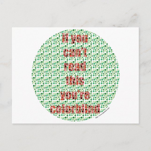 Carte Postale Le test Colorblind (Devant)