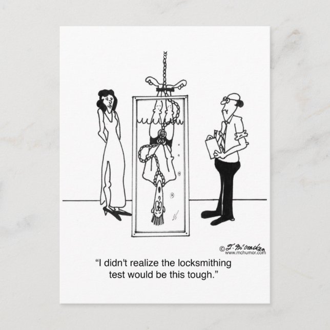Carte Postale Le Test De Verrouillage Est Difficile (Devant)