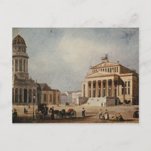 Carte Postale Le Théâtre Royal et la Nouvelle Église, 1833