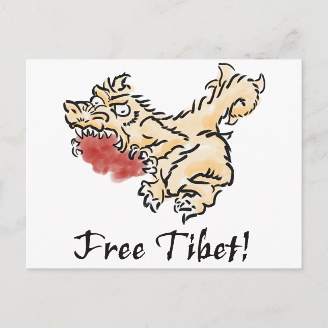 Carte Postale Le Thibet libre ! (Devant)