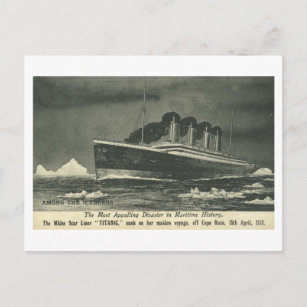 Carte postale LE TITANIQUE 'Parmi les icebergs' en
