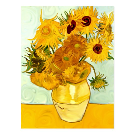 Carte Postale Le Tournesol Jaune De Vincent Van Gogh Peignant Zazzle Fr