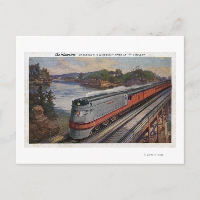 Carte Postale Le train de ligne profilée de Hiawatha (Devant)