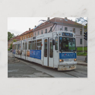 Carte Postale Le tram à Trondheim, "Graakallbanen"