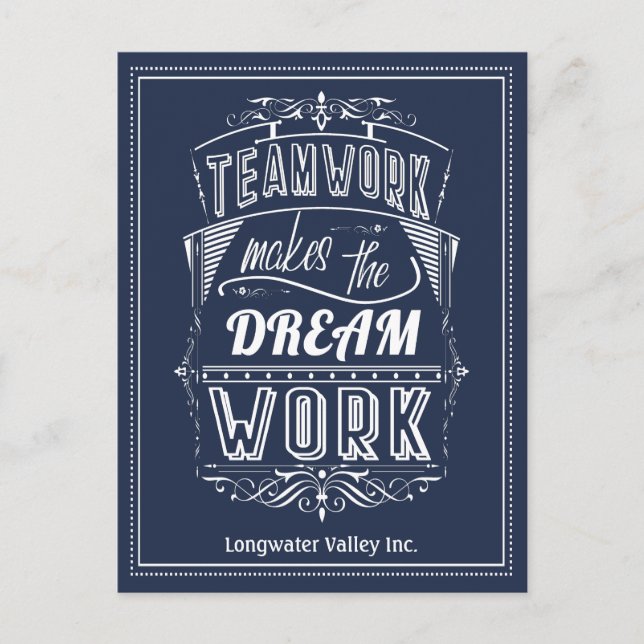 Carte Postale Le travail d'équipe motivant fait que le rêve devi (Devant)
