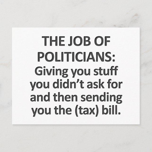 Carte Postale Le travail des politiciens (Devant)