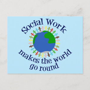 Carte Postale Le travail social fait tourner le monde