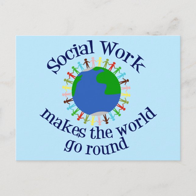 Carte Postale Le travail social fait tourner le monde (Devant)