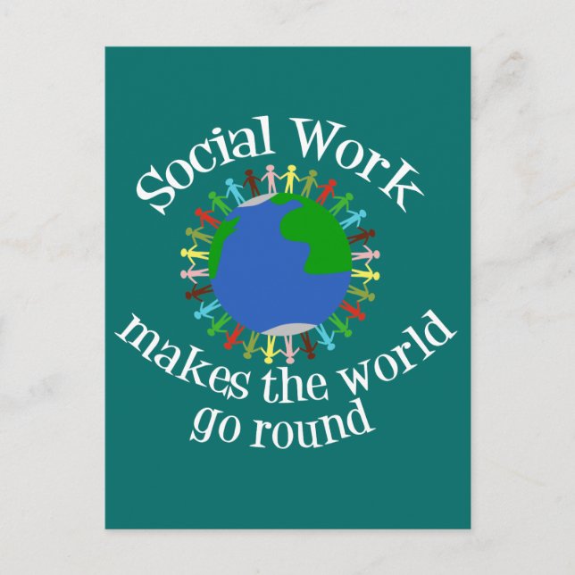 Carte Postale Le travail social fait tourner le monde (Devant)