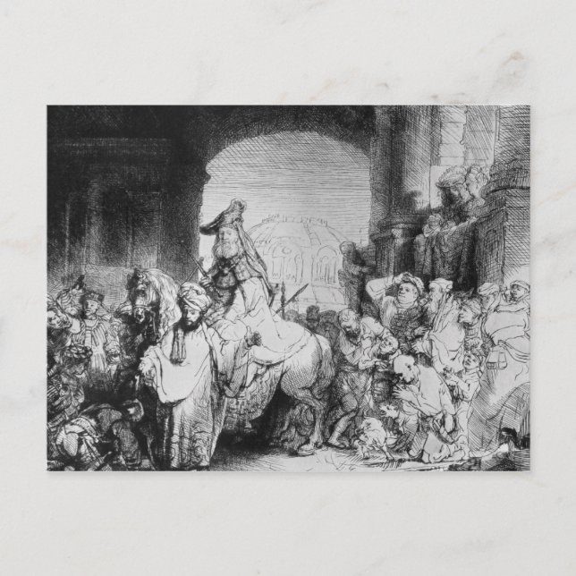 Carte Postale Le triomphe de Mordecai, vers 1640 (Devant)