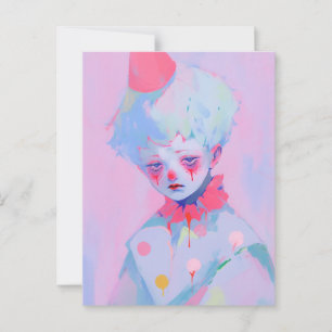 Carte Postale Le triste jeune clown