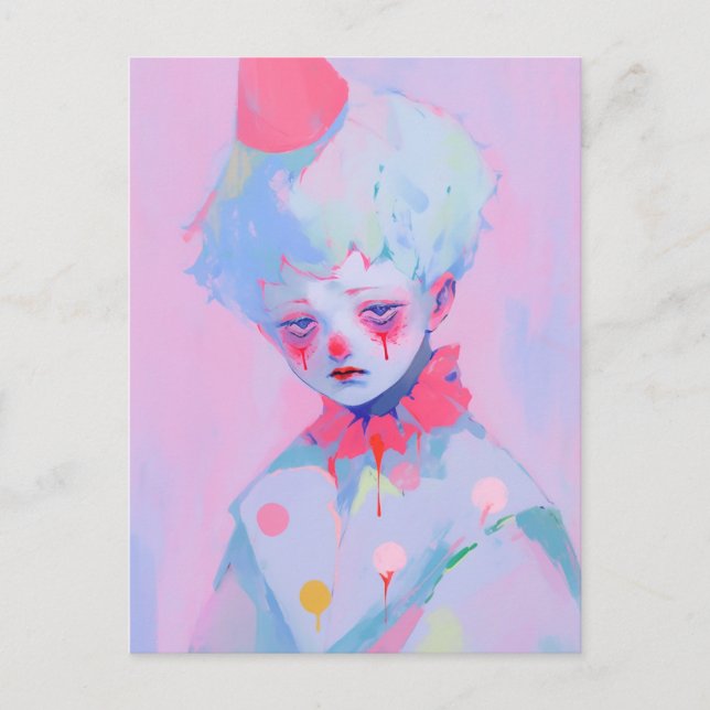 Carte Postale Le triste jeune clown (Devant)