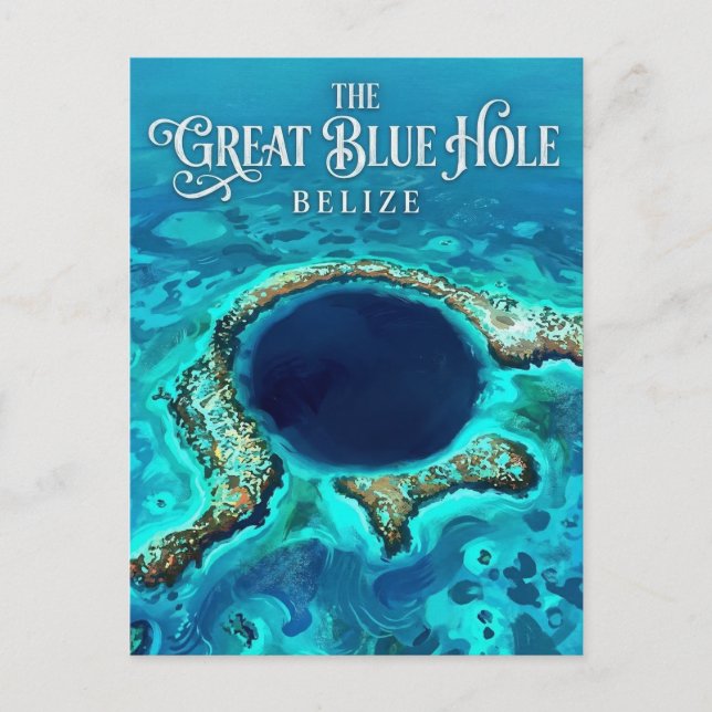 Carte Postale Le Trou Bleu Belize (Devant)