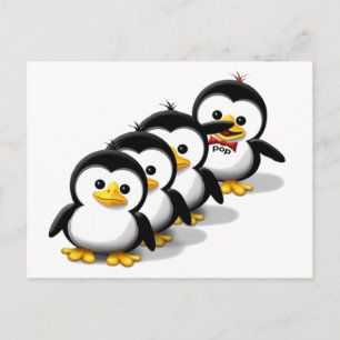 Carte Postale Le troupeau de pingouins