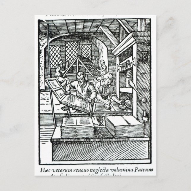 Carte Postale Le typographe, publié par Hartman Schopper (Devant)