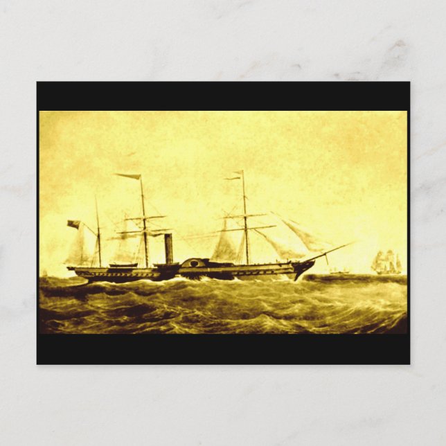 Carte Postale Le vapeur de pagaie, RMS ‘Britannia’, 1840 (Devant)