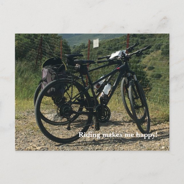 Carte Postale Le vélo me rend heureux (Devant)