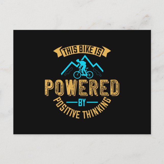 Carte Postale Le vélo MTB est propulsé par la pensée positive (Devant)