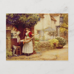 Carte Postale Le vendeur de Ballad, 1902 (huile à bord)